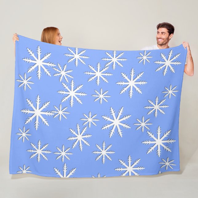 Snowflakes Fleece Blanket (In Situ)