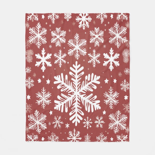 Snowflakes  fleece blanket (Front)