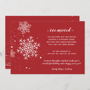 Snowflakes Flurries Holiday Moving Announcement