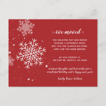 Snowflakes Flurries Holiday Moving Announcement  P Postcard