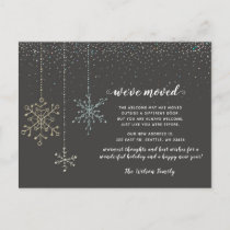 Snowflakes Flurries Holiday Moving Announcement Postcard