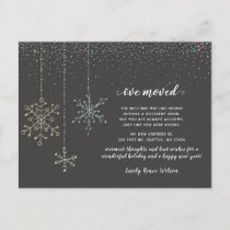 Snowflakes Flurries Holiday Moving Announcement  Postcard