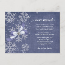 Snowflakes Flurries Holiday Moving Announcement Postcard