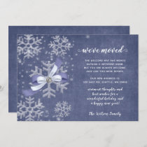 Snowflakes Flurries We've Moved Holiday Cards