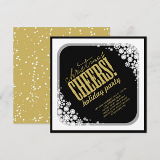 Snowflakes Frame Christmas Cheers Holiday Party Invitation