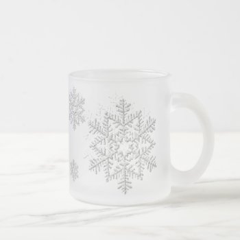 Snowflakes Frosted Glass Coffee Mug by samappleby at Zazzle