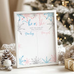 Snowflakes Gender reveal Boy or Girl chart<br><div class="desc">Snowflakes Gender reveal Boy or Girl chart.
Matching items available.</div>