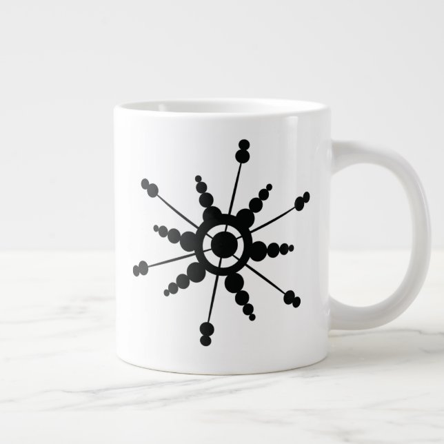 Snowflakes Geometrical Bubble Winter Holiday  Giant Coffee Mug (Right)