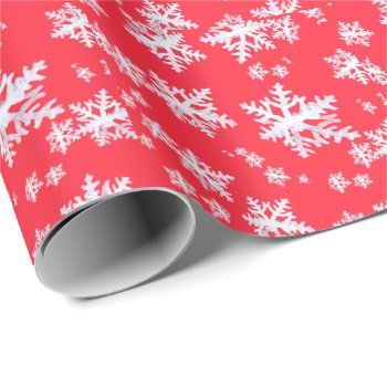Snowflakes Gloss Wrapping Paper by Koobear at Zazzle