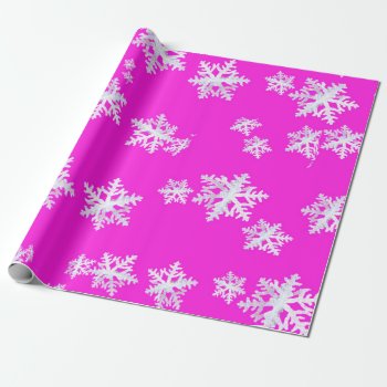 Snowflakes Gloss Wrapping Paper by Koobear at Zazzle