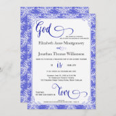 Snowflakes God is Love Christian Wedding Card (Front/Back)