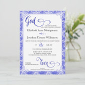 Snowflakes God is Love Christian Wedding Card (Standing Front)