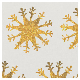 Snowflakes Gold Fabric