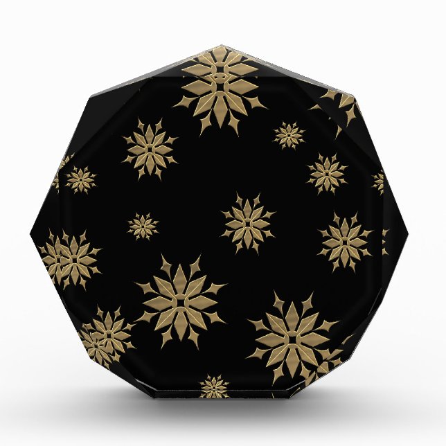 snowflakes,golden snowflakes, acrylic award (Front)