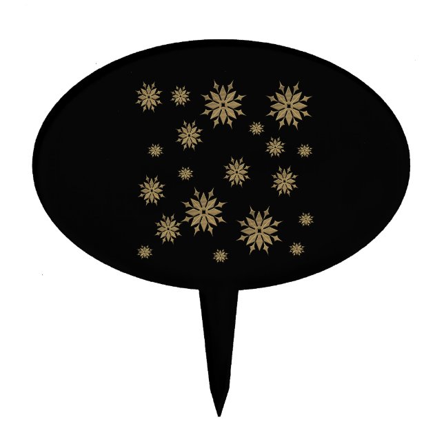 snowflakes,golden snowflakes, cake topper (Front)