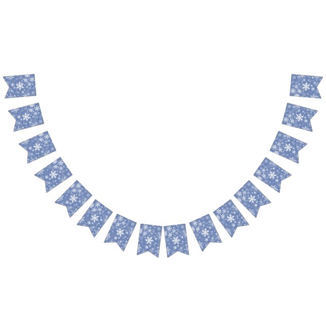 Snowflakes Graphic Customize Color Background on a Bunting Flags (All)