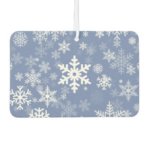 Snowflakes Graphic Customize Color Background on a Car Air Freshener