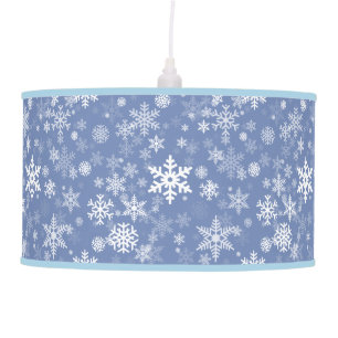Snowflakes Graphic Customize Color Background on a Ceiling Lamp