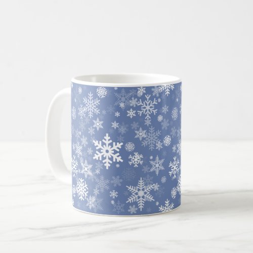Snowflakes Graphic Customize Color Background on a Coffee Mug