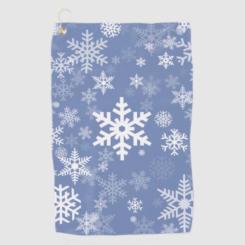 Snowflakes Graphic Customize Color Background on a Golf Towel