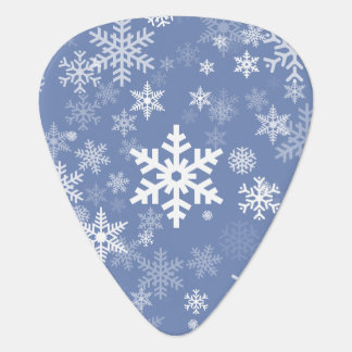 Snowflakes Graphic Customize Color Background on a Guitar Pick