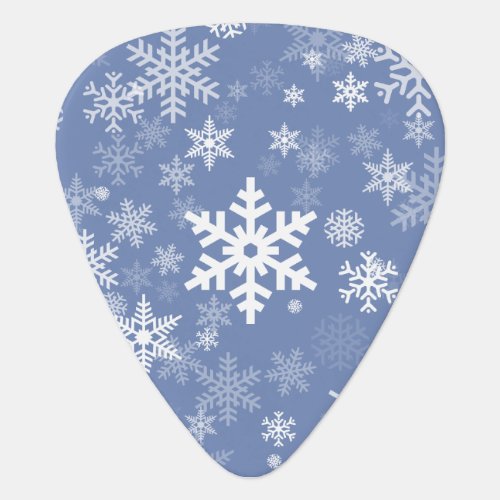 Snowflakes Graphic Customize Color Background on a Guitar Pick