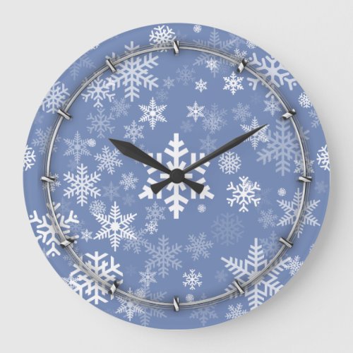 Snowflakes Graphic Customize Color Background on a Large Clock
