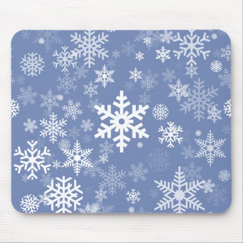 Snowflakes Graphic Customize Color Background on a Mouse Pad