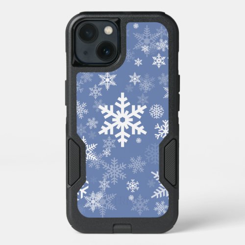 Snowflakes Graphic Customize Color Background on a iPhone 13 Case