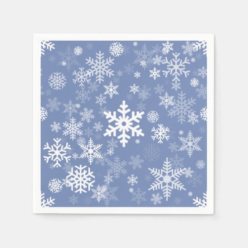 Snowflakes Graphic Customize Color Background on a Paper Napkins
