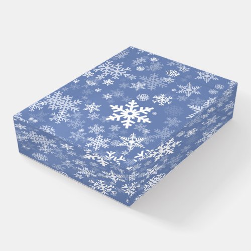 Snowflakes Graphic Customize Color Background on a Paperweight