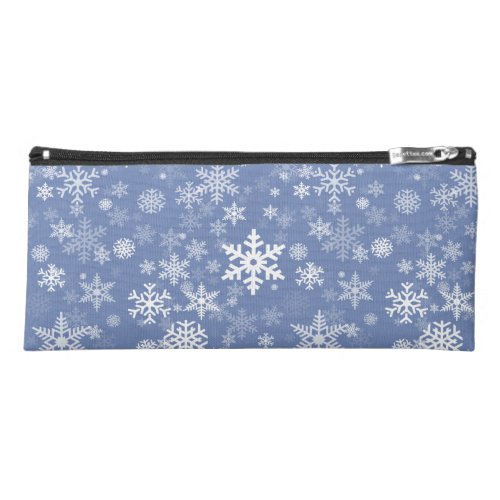 Snowflakes Graphic Customize Color Background on a Pencil Case