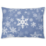 Snowflakes Graphic Customize Color Background On A Pet Bed at Zazzle