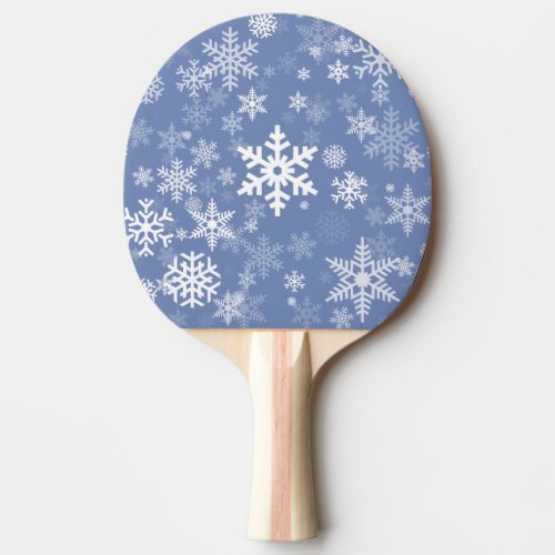 Snowflakes Graphic Customize Color Background on a Ping Pong Paddle
