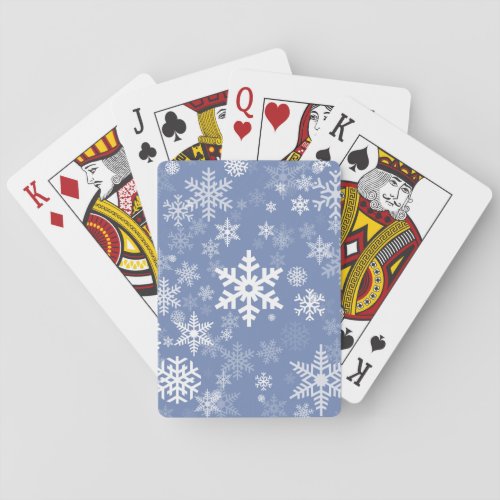 Snowflakes Graphic Customize Color Background on a Playing Cards