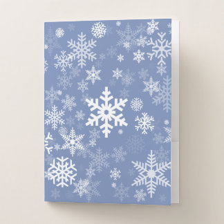 Snowflakes Graphic Customize Color Background on a Pocket Folder