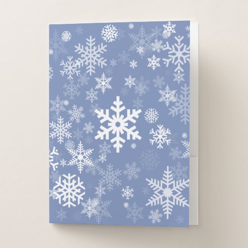 Snowflakes Graphic Customize Color Background on a Pocket Folder