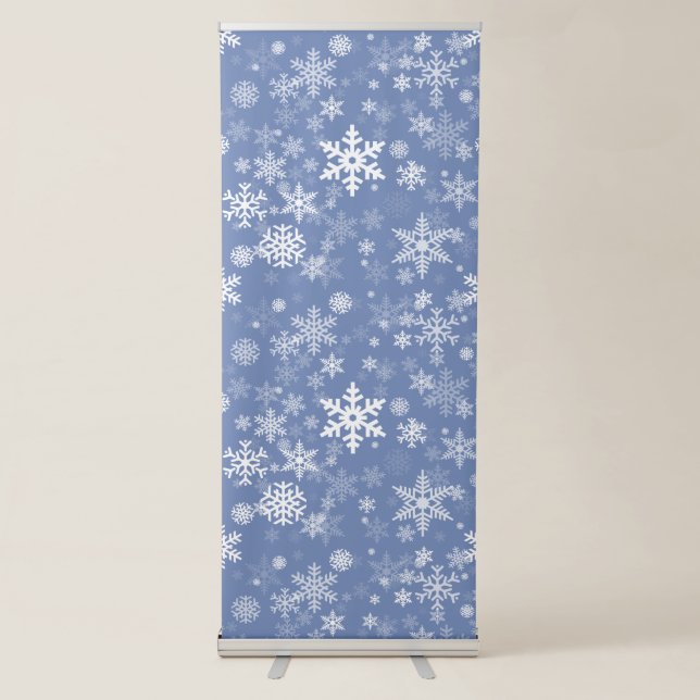 Snowflakes Graphic Customize Color Background on a Retractable Banner (Front)