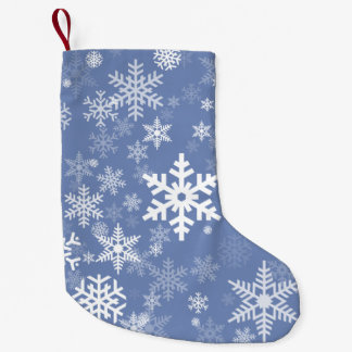 Snowflakes Graphic Customize Color Background on a Small Christmas Stocking