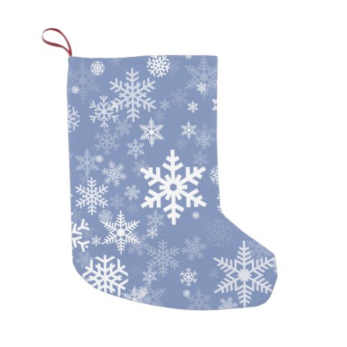 Snowflakes Graphic Customize Color Background on a Small Christmas Stocking