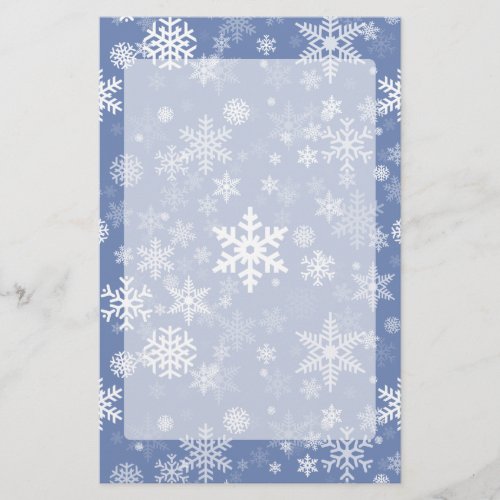 Snowflakes Graphic Customize Color Background on a Stationery