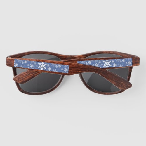 Snowflakes Graphic Customize Color Background on a Sunglasses