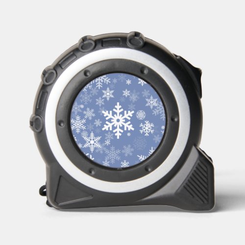 Snowflakes Graphic Customize Color Background on a Tape Measure