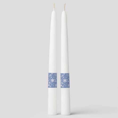 Snowflakes Graphic Customize Color Background on a Taper Candle