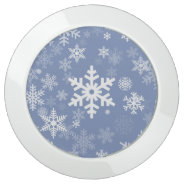 Snowflakes Graphic Customize Color Background On A Usb Charging Station at Zazzle