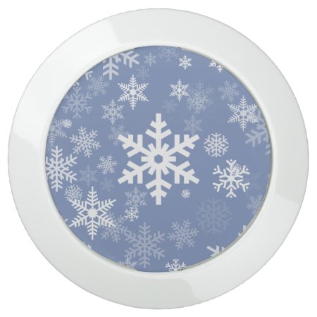 Snowflakes Graphic Customize Color Background On A Usb Charging Statio