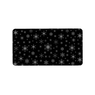 Snowflakes - Gray on Black Label