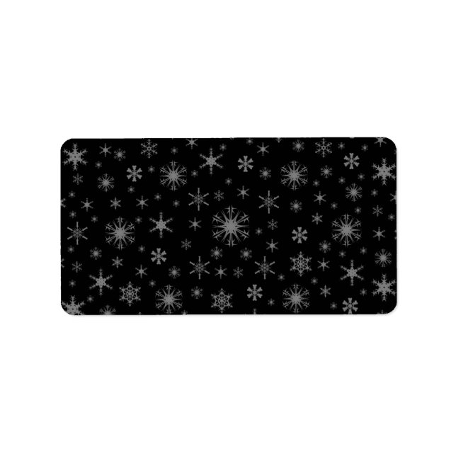 Snowflakes - Gray on Black Label (Front)