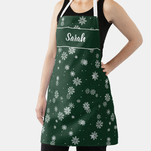 Snowflakes Green Holiday Wrapping Paper Sheets