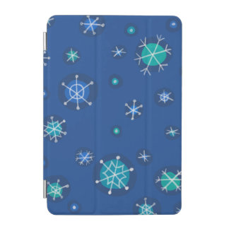 Snowflakes - Hand Drawn - Blue and Green iPad Mini Cover